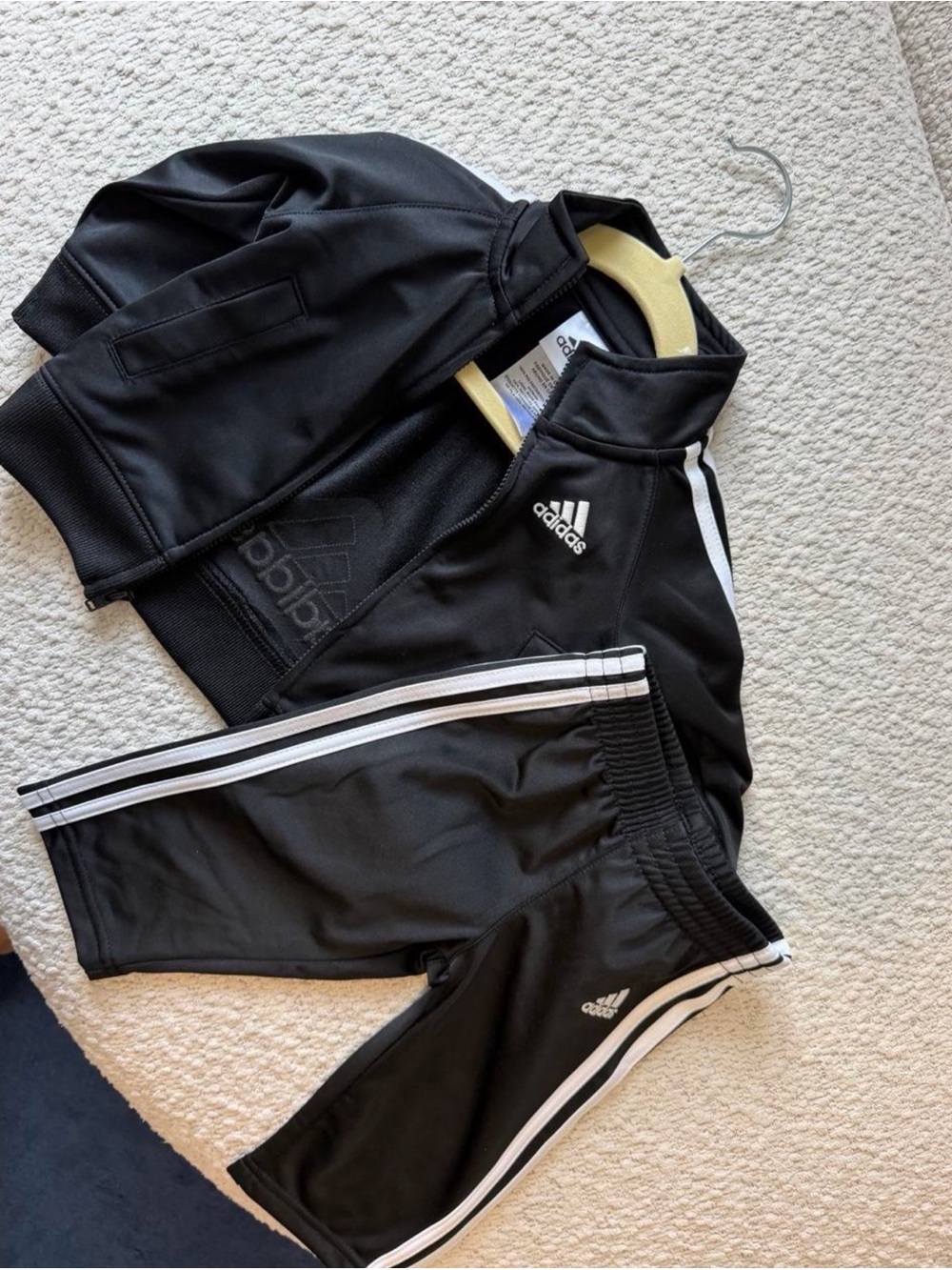 adidas baby Black Track Jacket and Pants Set